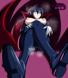 alexieluz below_view breasts disgaea disgaea_4 genderswap_(mtf) large_breasts nippon_ichi_software rule_63 sitting sitting_on_chair thick_thighs thighs valvatorez