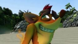 2boys 3d animated anthro ass ass_focus bandicoot big_ass clothed crash_(series) crash_bandicoot dingodile fart fart_cloud fart_fetish feces gay green_eyes grin hybrid joemike male male_only marsupial orange_fur outdoors pooping_on_self scat shit shorter_than_30_seconds soiling tagme toilet_stall video video_games yaoi