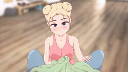 1boy 1girls alice_(alice_awakening) alice_awakening animated big_ass big_breasts blonde_hair cum cum_under_clothes handjob handjob_under_clothes rubbing_penis tagme thick_thighs