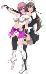 2girls catfight character_request defeat embarrassed highres humiliation multiple_girls peeing powt ryona strangling tagme wrestling