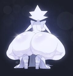 1girls ass ass_focus big_ass big_butt bubble_ass bubble_butt cartoon_network crouching darkriallet female female_focus female_only huge_ass huge_butt humanoid rear_view steven_universe white-skinned_female white_diamond_(steven_universe) white_skin