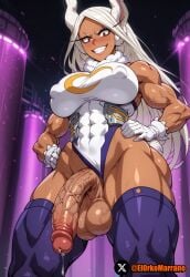 1futa abs ai_generated bunny_ears covered_nipples dark-skinned_futa dark-skinned_futanari el_orko_marrano flaccid_penis futa_focus futa_only futanari huge_balls huge_cock intersex looking_at_viewer medium_breasts mirko muscular_futa muscular_futanari muscular_thighs my_hero_academia red_eyes smiling_at_viewer standing thick_thighs veiny_balls veiny_penis wide_hips