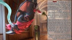 absurd_res anthro balls bat bodily_fluids bondage bound challenge english_text genital_fluids genitals hi_res machine male male_only mammal monduck penile penis penis_milking penis_milking_machine predicament predicament_bondage restraints sex_toy solo tentacle text