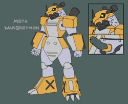 digimon dragon machine male_only medarot metabee no_shading non-human non-human_only penis simple_coloring wargreymon