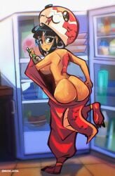 ass ass_focus breasts costume girl glasses mestre_astral oc snake sweat tattoo tomoyo_chunmaru