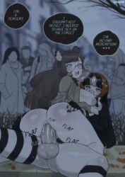 bangs curemone exibitionism futa_on_female futadom futanari long_hair penis public_indecency public_nudity public_sex testicles veiny_penis xorah_(curemone)