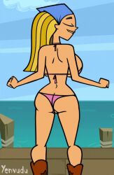 2d 2d_animation animated ass backboob big_breasts bikini blonde_hair boots breasts bubble_butt busty butt_crack cowboy_boots dancing female female_focus female_only hourglass_figure large_breasts light-skinned_female light_skin lindsay_(tdi) long_hair rear_view shaking shaking_ass total_drama_island wide_hips yenvudu