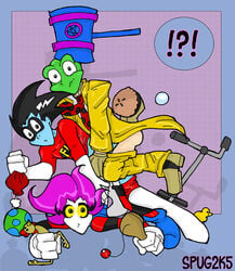 !?! 2005 3boys ass crossover dark_horse freakazoid freakazoid! gay male male_only marvel marvel_comics slapstick slapstick_(marvel) speech_bubble spug stanley_ipkiss tagme the_awesome_slapstick the_mask yaoi