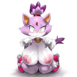 absurd_res anthro archie_comics bent_legs big_breasts blaze_the_cat blush breasts clothing crouching domestic_cat dripping embarrased_horny embarrassed embarrassed_female felid feline felis female fluffy fluffy_tail footwear glistening glistening_body gloves handwear hi_res high_heels huge_breasts idw_publishing jewelry looking_at_viewer mammal necklace nude paw_pose pose sega shoes sketchy solo sonic_(series) sonic_the_hedgehog_(archie) sonic_the_hedgehog_(comics) sonic_the_hedgehog_(idw) sonic_the_hedgehog_(series) tail teztaz thick_thighs wet