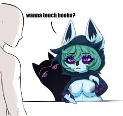animal_ears big_breasts big_breasts big_breasts big_ears boobs_out breasts breasts breasts breasts_out freckles freckles_on_breasts freckles_on_face league_of_legends madmanart meme pale-skinned_female pale_skin purple_eyes tits_out vex_(league_of_legends) yordle
