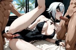 2boys ai_generated arlecchino_(genshin_impact) ass_grab ass_visible ass_visible_through_thighs beach_view black_swimsuit blowjob blush breasts breasts_squeezed_together choker cleavage cleavage_focus closed_eyes cum cum_drips cum_in_mouth cum_in_pussy cum_inside cum_on_body cum_on_face deepthroat deepthroat_no_hands double_penetration double_penetration_rape fellatio female female_penetrated fingerless_gloves foreskin genshin_impact interracial interracial_sex large_breasts legs_up legs_up_sex male nipples nipples_bulge nipples_covered nipples_visible_through_bikini nipples_visible_through_bra nipples_visible_through_clothing oral oral_creampie oral_penetration oral_rape oral_sex penetration penetration_close-up penetration_from_behind penis saliva saliva_drip saliva_string saliva_trail see-through see-through_bra see-through_clothing see-through_panties see-through_swimsuit see-through_top sideboob soft_body spitroast spitroasting tears_of_pleasure thick_cock threesome uncircumcised vaginal_insertion vaginal_juices vaginal_penetration vaginal_sex wet_skin