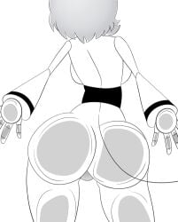 1girl 1girls ass ass_against_glass ass_focus ass_on_glass biggestfanart booty butt female murder_drones tagme v_(murder_drones)
