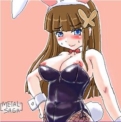 animal_ear areola areolae blush breasts bunny_ear bunny_tail bunnysuit gloves iris.exe lowres mega_man mega_man_battle_network mega_man_nt_warrior metal_saga nipples pantyhose sweat tail wrist_cuffs