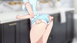 1girls alice_(alice_awakening) alice_awakening animated big_ass big_breasts blonde_hair disembodied_hands groping groping_ass jean_shorts shorts tagme thick_thighs