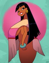 1girls areolae belly belly_button big_ass big_breasts black_hair bottom_heavy bracelet breasts bubble_ass bubble_butt busty chel chel_(beta) clothing curvaceous curvy curvy_female curvy_figure dark-skinned_female dreamworks earrings eyelashes female female_only gold_(metal) gold_earrings gold_jewelry huge_breasts jewelry lips lipstick long_hair looking_back naked naked_female naked_poncho nipple_bulge nipples pinup poncho poncho_only red_lipstick revealing_side_view rustysh4ckl3ford seductive shaded shiny_hair side_view sideboob simple_background skin smile solo solo_female solo_focus south_american straight_hair tan_skin the_road_to_el_dorado thick_lips thick_thighs top_heavy updated voluptuous wide_hips