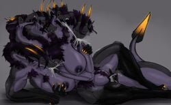 absurd_res anthro autofellatio balls black_sclera bodily_fluids breast_play breasts breath closed_eyes cum cum_in_mouth cum_inside digitigrade dragon drooling ejaculation fingering furry genital_fluids genitals gynomorph hair herm herm_(lore) hi_res horn intersex lactating leaking leaking_precum litehase long_hair lucia_(litehase) lying masturbation milk multi_genitalia multi_head multi_limb multi_penis mythological_creature mythological_scalie mythology nude on_side oral oral_masturbation penile penile_masturbation penis precum pubes saliva saliva_string scalie sex simple_background solo titjob vaginal_fluids yellow_eyes