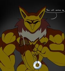 anthro balls bara big_penis boner creepypasta erection friday_night_funkin friday_night_funkin_mod hypno hypnos_lullaby male male_only muscles muscular nintendo nude penis pokemon pokemon_(species) solo solo_male speech_bubble woofyslush