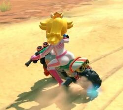 1girls 2025 20s ass ass_focus background bike biker_clothes biker_girl biker_peach blender blonde_hair bodysuit crown earrings female female_focus female_only girl_focus lowres mario_(series) mario_kart motorcycle nintendo ponytail princess_peach racetrack showing_ass super_mario_bros. tagme tires