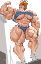 abs alternate_muscle_size captain_mizuki flexing hyper_breasts musctonk muscular_female one-punch_man