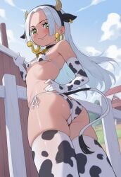 ai_generated cow_ears cow_girl cow_horns dark-skinned_female one_piece s-snake_(one_piece) tan_body