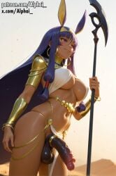 1futa 2025 2026 absurd_res absurdres ai_generated alphai balls blush breasts cinematic_lighting clothed cock_ring colorful_background covered_breasts dark-skinned_futa dark_balls dark_penis dark_skin depth_of_field desert_background detailed_background detailed_hair detailed_skin dramatic_shadows dutch_angle earrings fate/grand_order fate_(series) flaccid flaccid_penis futa_only futanari gold_cock_ring high_quality high_resolution highres jewelry naughty_face nitocris_(fate/grand_order) outdoors particles penis precum purple_hair raised_eyebrows semirealistic side_angle skindentation smirk solo staff very_long_hair very_low_angle volumetric_lighting waterfalls