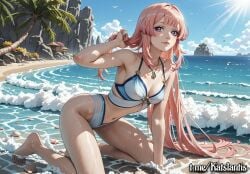 ai_generated arched_back bikini breasts butt_focus cleavage curvy curvy_ass curvy_body curvy_female curvy_figure curvy_hips curvy_thighs dripping_wet female flat_stomach genshin_impact inazuma_girls katslantis kneeling kneeling_on_ground long_hair long_hair_female long_legs nipple_bulge nipple_bump nipple_outline nipples nipples_visible_through_clothing on_knees pink_hair sangonomiya_kokomi see-through see-through_bra see-through_clothing see-through_panties see-through_swimsuit see-through_top sexy_pose sideboob soft_thighs solo suggestive suggestive_look suggestive_pose thick_thighs two-piece_swimsuit wet wet_bikini wet_body wet_clothing wet_hair wet_panties wet_pussy wet_skin