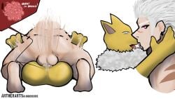 1boy1girl 1girl1boy albino artherarts berserker berserker_(class) earring earring_only english_text fast_thrusts female_pokemon/male_human french_kiss generation_1_pokemon human hypno hypnosis hypnotized_male hypnotized_sex imminent_impregnation inside inside_uterus inside_view interspecies juices kissing kissing_while_penetrated kneeling kneeling_sex long_hair long_hair_male looking_at_partner looking_away male_human/female_pokemon missionary missionary_position missionary_sex nude nude_female nude_male onomatopoeia ovum pink_eyes pokemon pokemon_(species) red_eyes red_markings saliva saliva_string saliva_trail scars scars_on_shoulders tongue tongue_out uterus_view vaginal_sex watermark white_background white_fur white_hair yellow_body