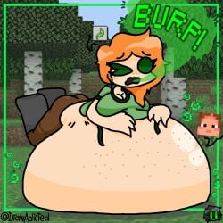 1girls alex_(minecraft) ari_(minecraft) breasts drawadicted female female_pred larger_female minecraft mojang pred prey vore vore_belly
