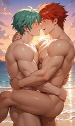 ai_generated eliwood_(fire_emblem) ephraim_(fire_emblem) fire_emblem male male_only muscular