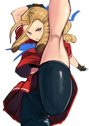 2d athletic athletic_female blonde_hair busty capcom drill_hair female female_focus female_only hourglass_figure karin_kanzuki long_hair school_uniform schoolgirl street_fighter street_fighter_alpha tagme tikuwabu_33 wide_hips
