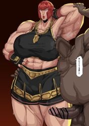 2d abs armpit_fetish armpit_stubble armpits biceps big_breasts breasts busty capcom censored cyberboi female female_focus hourglass_figure italian italian_female makeup marisa_rossetti muscles muscular muscular_female red_hair short_hair street_fighter street_fighter_6 tagme wide_hips