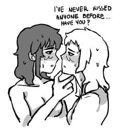 2020s 2024 2d 2d_(artwork) 2d_artwork 2girls alex_(elephant) black_and_white blonde_female blonde_hair blush blush_lines blushing_female breasts breasts_out brown_hair brunette_female brunette_hair canonical_scene decocaffee digital digital_art digital_drawing digital_drawing_(artwork) digital_media digital_media_(artwork) digital_painting_(artwork) elephant_(movie) eric_(elephant) female female_focus female_only genderswap_(mtf) lesbian_kiss medium_breasts medium_hair monochrome naked naked_female nipples nipples_covered no_visible_genitalia rule_63 shower showering small_breasts waterdrop wet_body white_background yuri