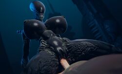alien alien_(franchise) animated animated apulaz big_breasts black_body monster_girl sex tagme