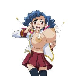 big_breasts bimbo breasts emmeline_(yu-gi-oh!_duel_links) female gigantic_breasts huge_breasts huge_nipples lactation large_breasts milk nipples rochestedorm school_uniform schoolgirl yu-gi-oh! yu-gi-oh!_duel_links