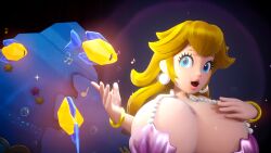 1girls 3d big_breasts breast_bigger_than_head breasts breasts_bigger_than_head curvy dytser female female_only game_mod giant_breasts gigantic_breasts huge_breasts inner_sideboob large_breasts light-skinned_female light_skin mario_(series) massive_breasts mega_busty mermaid_peach mod nintendo no_bra princess_peach princess_peach:_showtime! public_exposure revealing_clothes seashell_bra sideboob solo teasing video_game