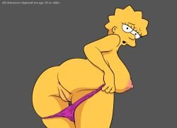 1girls 20th_century_fox 20th_century_studios aged_up anus ass big_ass big_breasts breasts dat_ass fat_ass female female_only human lisa_simpson lockandlewd looking_at_viewer mostly_nude nipple open_mouth panties purple_panties pussy sideboob solo solo_female the_simpsons yellow_skin