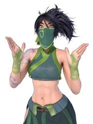 1girls 3d abs akali athletic_female big_butt big_thighs bikini black_hair bra breasts curvy curvy_body curvy_female female female_focus female_only fit_female hair hands league_of_legends light_skin light_skinned_female masked_female measuring popogori riot_games showing skinny_waist slim_waist solo solo_female solo_focus tattoo thick_legs thick_thighs thighs wide_hips