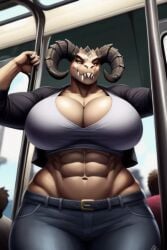 abs ai_generated big breasts deathclaw fallout female muscular