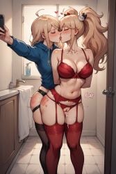 ai_generated anal_dildo arms_behind_back bathroom bathroom_sex bathroom_stall big_breasts birdawg16 blonde_hair bondage brat brat_taming bratty_submissive camera chainsaw_man crazy crazy_girl crossover cum cumming danganronpa devil devil_horns dildo dildo_in_ass dominant_female dripping dripping_pussy eyes_closed fucked_from_behind fucked_senseless fucked_silly funny_face hearts_around_head hoodie humiliated humiliating humiliation junko_enoshima kissing lezdom lezsub lingerie mommy phone phone_camera plap plap_(sound) pounding power_(chainsaw_man) selfie spank_marks stockings strap-on strap-on_dildo strap-on_in_ass strap-on_sex strapon submissive_female taking_picture thrusting ultimate_analyst yuri