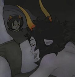 biiguru gamzee_makara homestuck horns nepeta_leijon tongue_out