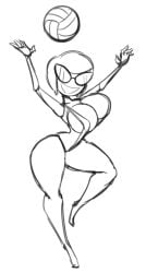 armpits ball bikini doll doll_joints dollification dunnhierdraws expressionless female huge_ass huge_breasts implied_transformation knick_knack playing sunglasses sunnification thick_thighs transformation wide_hips