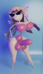 3d armpits ass breasts female futanari knick_knack leotard miamisculpts mob_cap patchouli_knowledge penis permanent_smile purple_hair smile sunglasses sunnification sunny_miami tagme thick_thighs thin_waist tinted_eyewear touhou transformation wide_hips