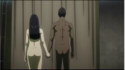 1boy 1girls android android_girl ass back_view black_hair dark-skinned_male dark_skin first_porn_of_character holding_hands human human_male light-skinned_female light_skin long_hair malcolm_lee misaki_(zero) naked naked_female naked_male netflix nude nude_female nude_male official_art screencap screenshot terminator terminator_(franchise) terminator_zero time_machine