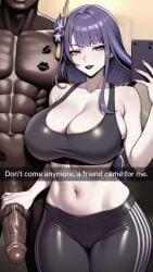 1boy 1boy1girl 1girl1boy 1girls abs ai_assisted ai_generated black_leggings braid breasts cellphone cheating cleavage colored_skin cuckold cuckolding dark-skinned_male dark_skin english_text female genshin_impact hair_ornament handjob holding holding_phone hoyoverse huge_cock interracial large_breasts large_penis leggings lipstick_mark long_hair looking_at_viewer low-braided_long_hair low-tied_long_hair mihoyo mole mole_under_eye muscular muscular_male navel nay_juno netorare ntr nude pants penis penis_grab phone purple_eyes purple_hair raiden_shogun selfie sexy sexy_pose smartphone smile snapchat snapchat_ntr sports_bra sportswear teasing_cuck teasing_cuck_with_phone text uncensored veins veiny_penis very_dark_skin very_long_hair