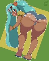 1girls ass big_ass big_breasts big_thighs brazil brazilian brazilian_female brazilian_miku breasts bullsnart butt cyan_eyes cyan_hair female female_only hatsune_miku huge_ass huge_thighs latin_american_hatsune_miku_(meme) long_hair looking_at_viewer nail_polish sandals shirt shorts solo tagme tan tan_body thick_hips thick_thighs thighs twintails vocaloid yellow_shirt