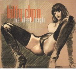 1girls album_cover biffy_clyro black_hair cameltoe latex