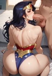 1boy 1boy1girl 1girls ahe_gao ai_generated anus ass ass_focus bedroom big_ass big_breasts big_penis blowjob breasts cum cum_in_mouth cum_inside cum_overflow dc_comics dreambuild fellatio large_ass large_breasts looking_pleasured oral partial_male penis penis_kiss penis_kissing pleasure_face sex sitting solo superhero superhero_costume superheroine wonder_woman wonder_woman_(series)