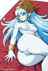 aeos agios aios aiosu blue_body blue_eyes blue_hair divinity_essence dragon_ball dragon_ball_heroes goddess ladyaeos nude_female pointy_ears super_dragon_ball_heroes supreme_kai_of_time time_power_unleashed_form time_power_unleashed_form_(dragon_ball)