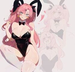 bunny_ears bunnysuit ms_tsukii nicole_demara pink_hair tagme zenless_zone_zero