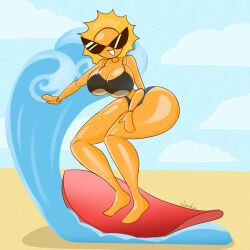 bimbo bimbo_body bimbofied dollification female huge_ass huge_breasts knick_knack slemka smile sun sunglasses sunnification sunny_miami sunny_persona thick_lips thick_thighs tinted_eyewear transformation wide_hips